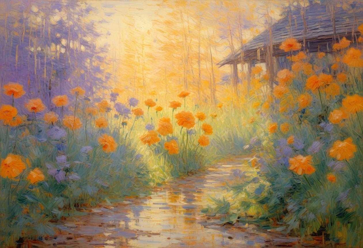 Florals 109, ca 2025 (olja på duk) av Angelita Hawke