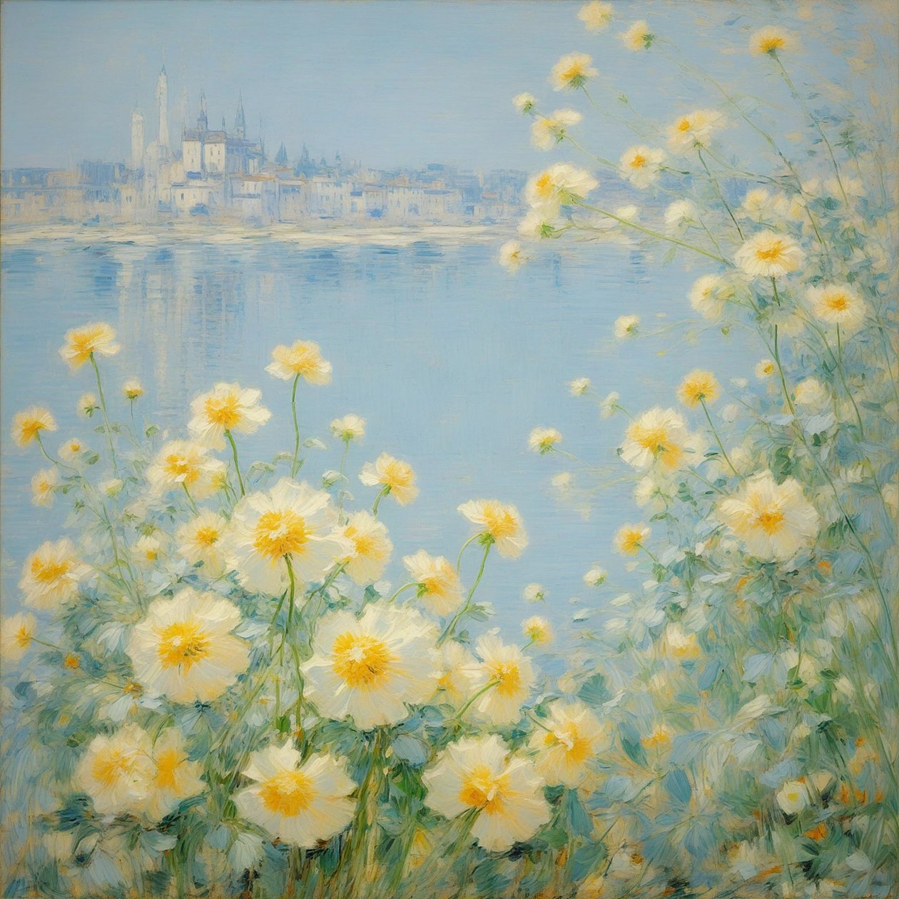 Florals 21, ca 2021 (olja på duk) av Angelita Hawke