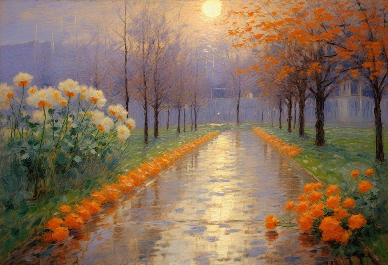 Florals 93, ca 2023 (olja på duk) av Angelita Hawke