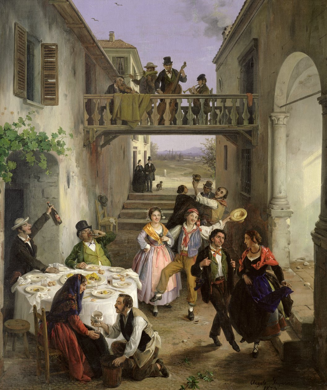 Ett bröllop i Brianza, 1873 av Angelo Inganni