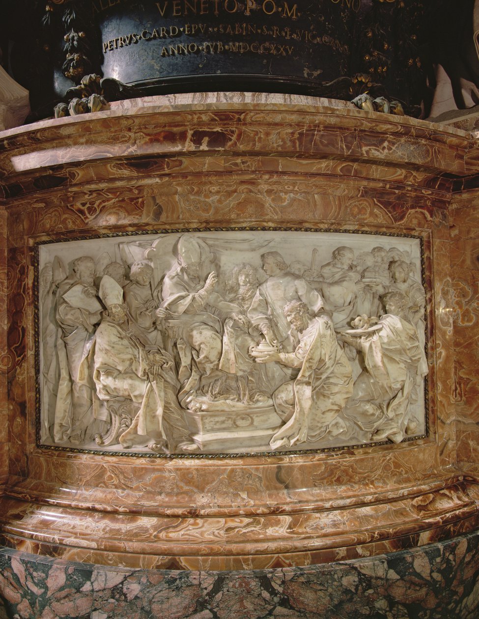 Kanoniseringen av fem heliga av påven Alexander VIII den 16 oktober 1690 (marmor) av Angelo de Rossi