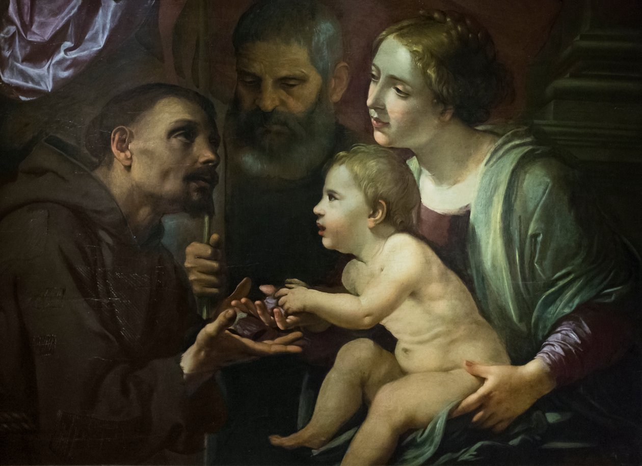 Helig familj med Saint Francis of Assisi av Angelo Caroselli