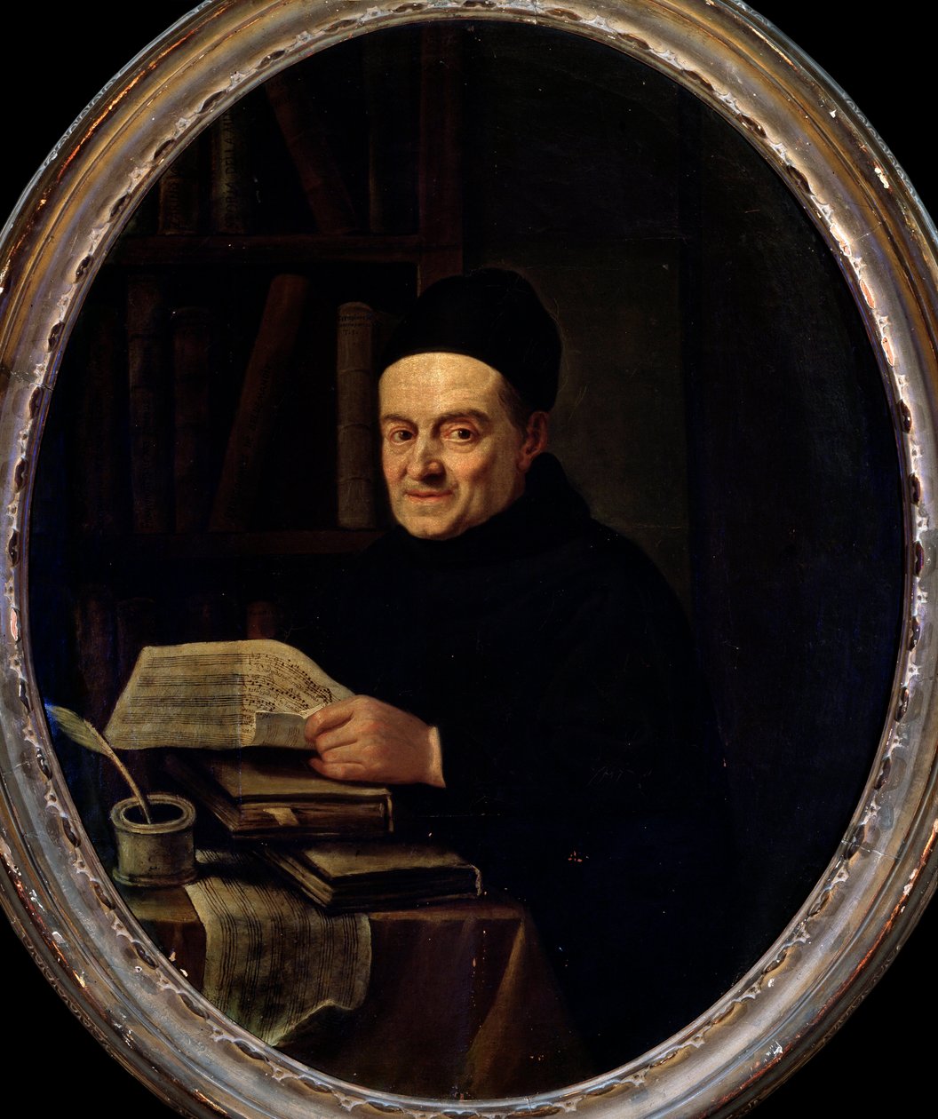 Porträtt av Giovanni Battista Martini (Fader Martini) (Pere Martini) (1706-1784). Målning av Angelo Crescimbeni (1734-1781). 1700-talet. Bologna, Civic Museum Museum av Angelo Crescimbeni