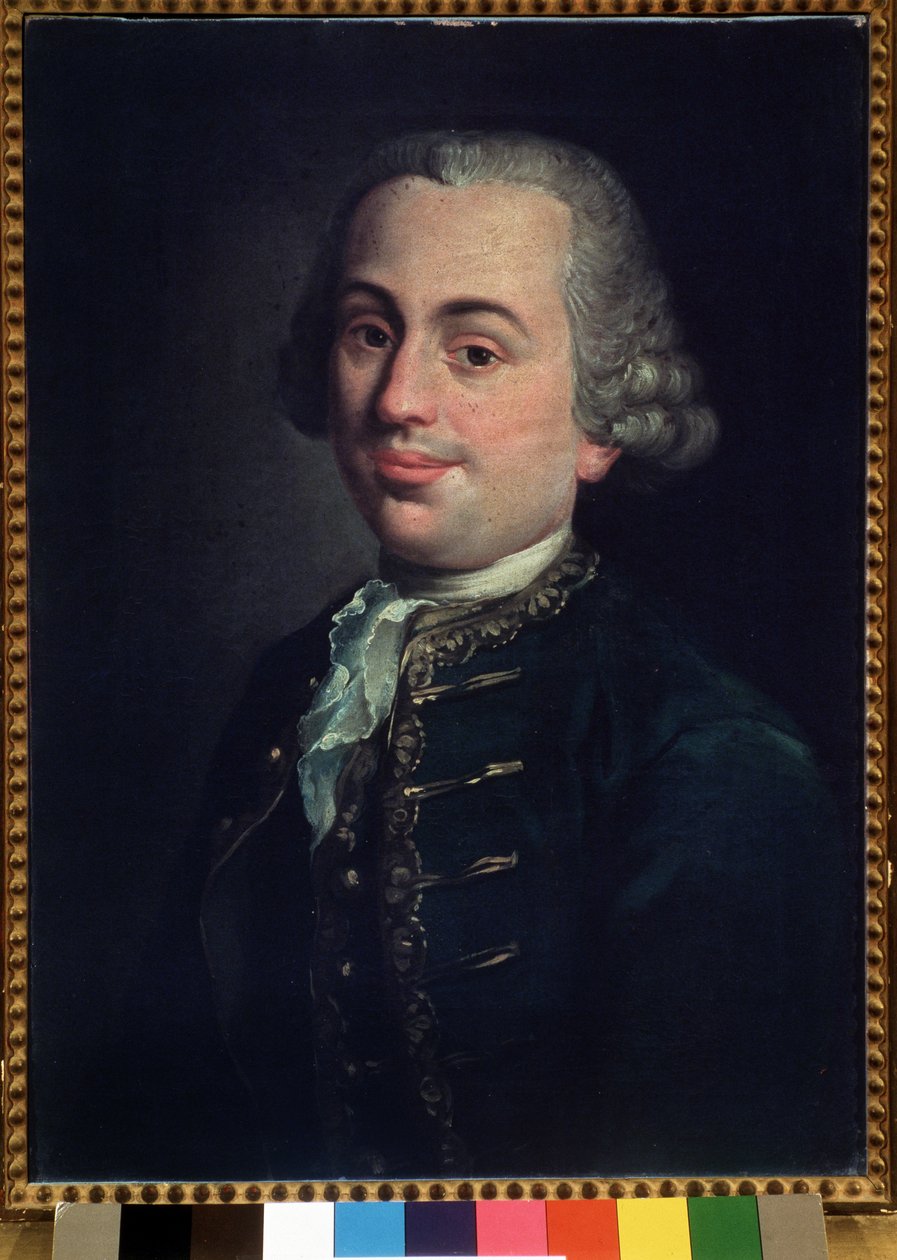 Porträtt av Michelangelo Emiliani (1737-1779), italiensk violinist av Angelo Crescimbeni