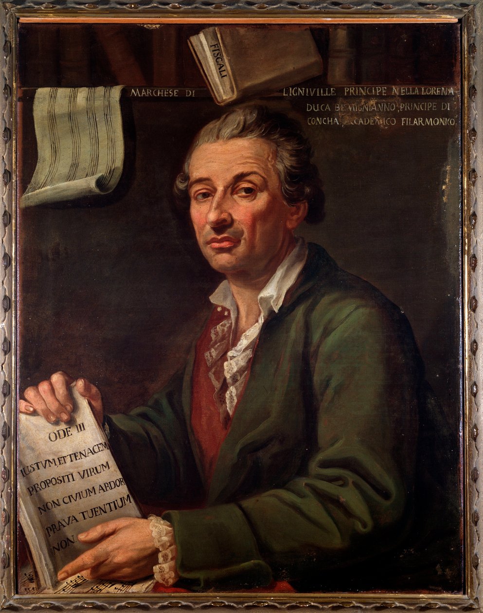 Porträtt av Pierre Eugene Francois, markis av Ligniville (målning av Angelo Crescimbeni