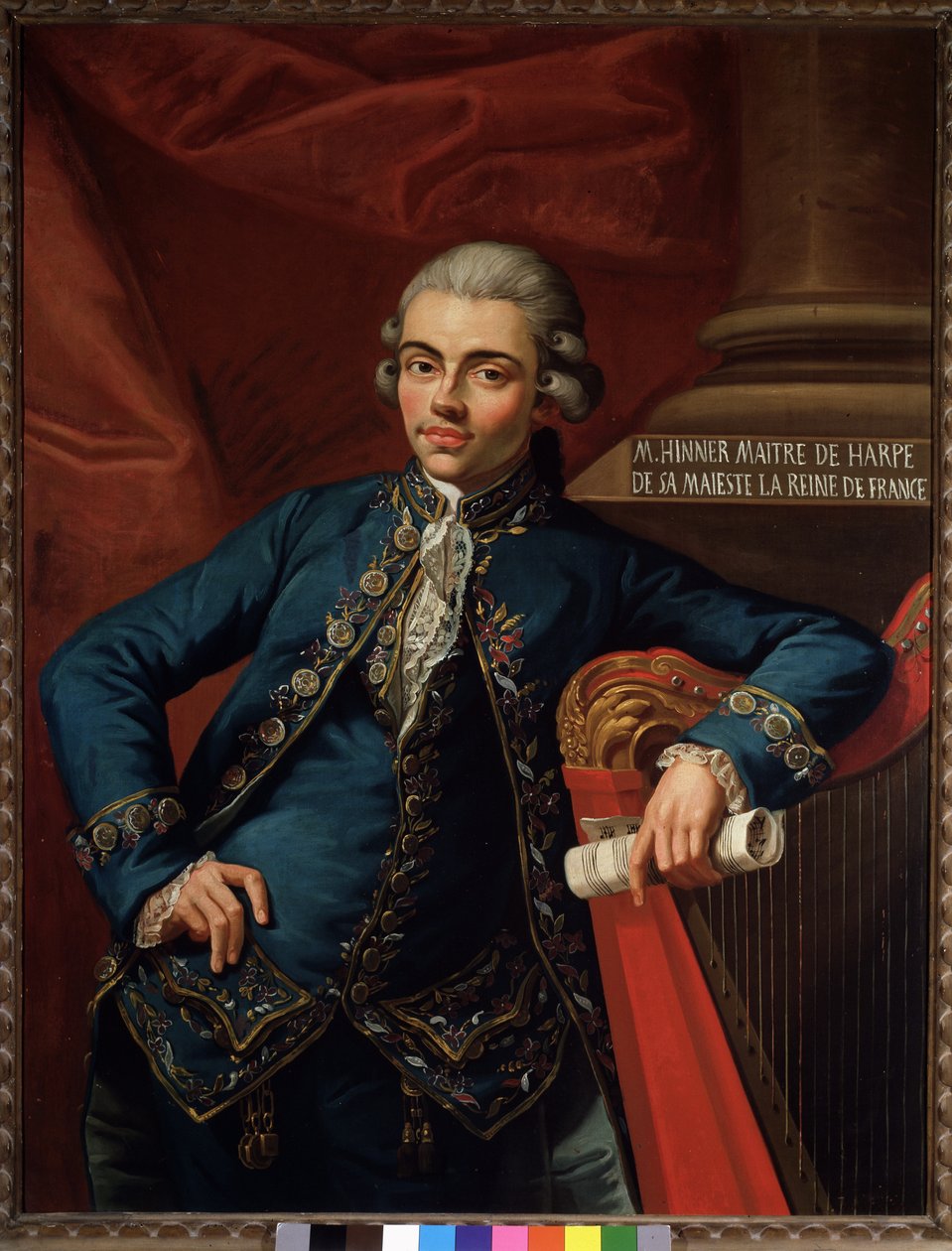 Porträtt av den tyske kompositören och harpisten Philip Joseph Hinner (1754-efter 1805) av Angelo Crescimbeni