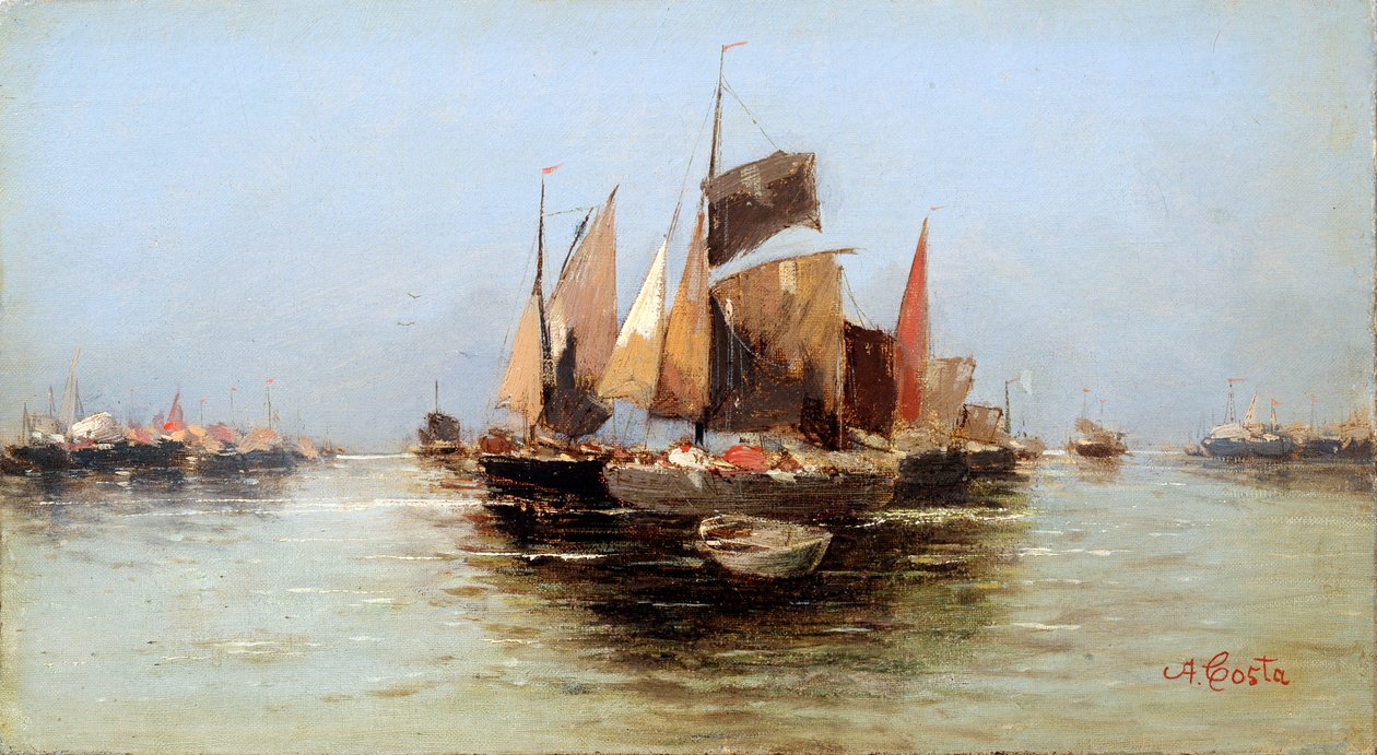 Segelbåtar, sent 1600-tal eller tidigt 1700-tal av Angelo Maria Costa