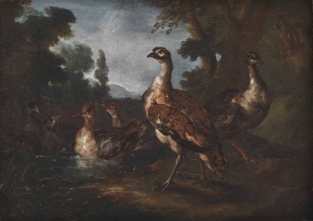 Landskap med fåglar av Angelo Maria Crivelli