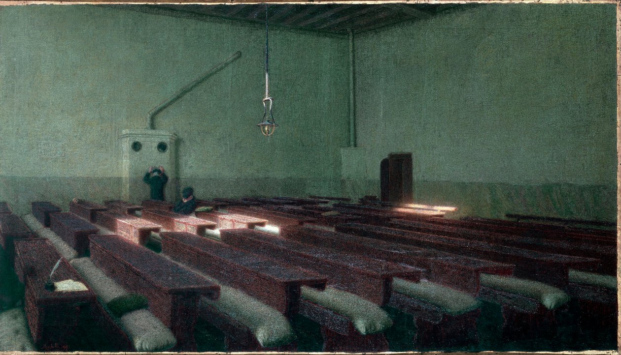 Jul på hospice för äldre Pio Albergo Trivulzio i Milano Målning av Angelo Morbelli (1853-1919) 1909 Mått 99x173,5 cm Turin, Galleria Civica d