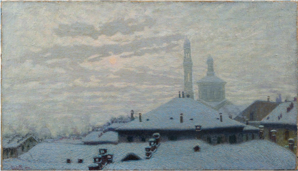 Tak under snön Tak under snön, 1910. av Angelo Morbelli