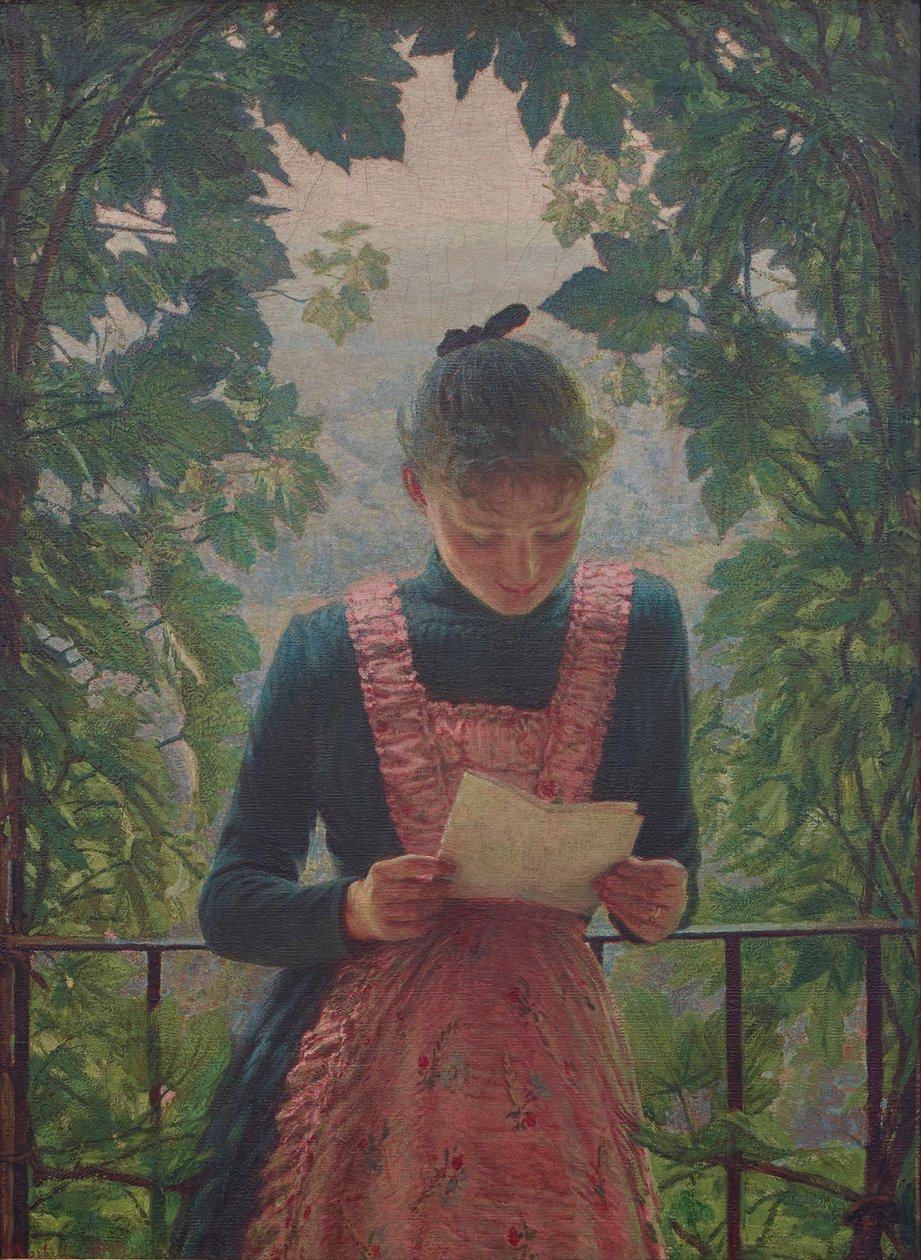 Det första brevet, 1890. av Angelo Morbelli