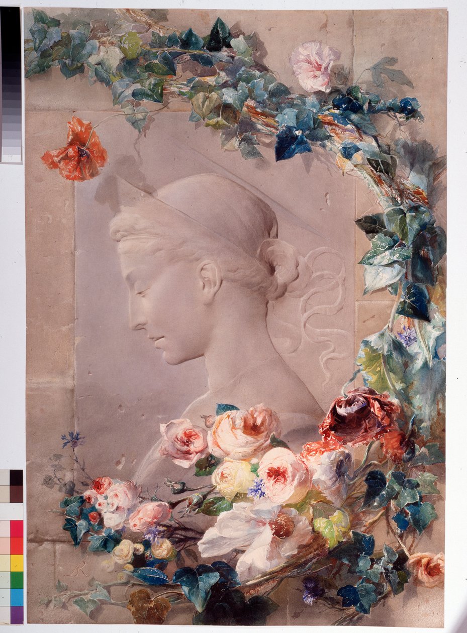 Representation of Saint Cecile Watercolor av Angelo Rossi (1814-1871) 1859 Dim 81x55 cm Genes, Galleria d