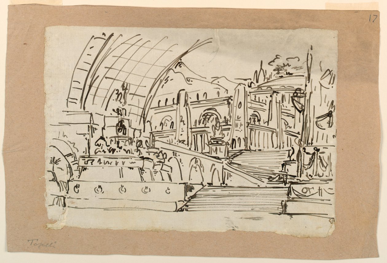 Scenografi, grupp antika monument av Angelo Toselli