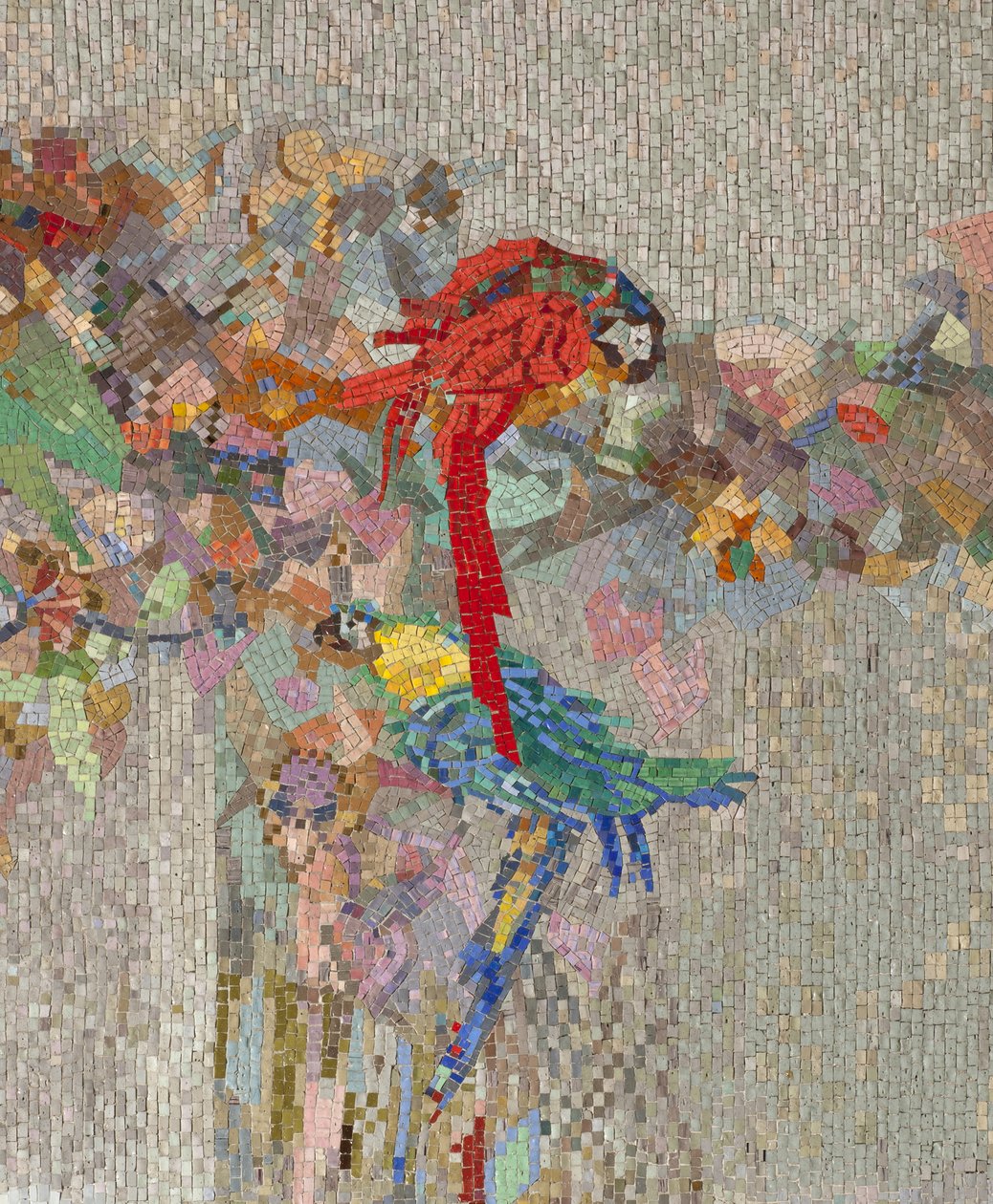 Blommor och fåglar, 1914 (mosaik) av Angiolo DAndrea