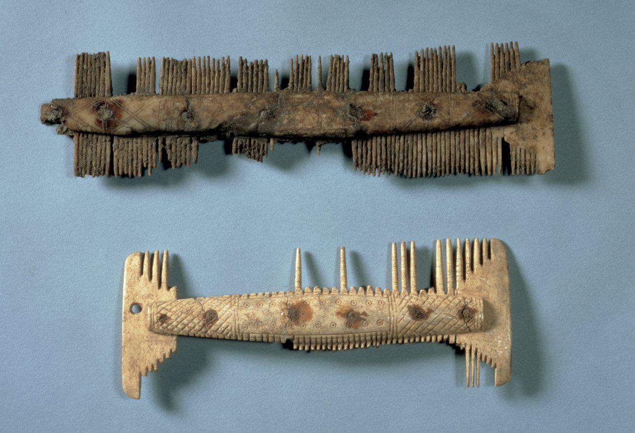 Kammar, anglosaxiska, troligen ca. 500-700-talet (ben) av Anglo Saxon
