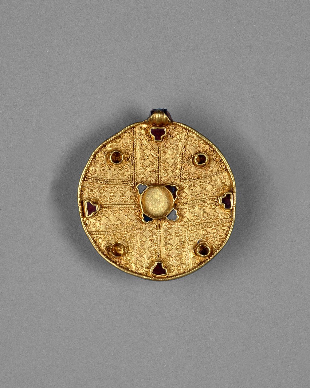 Jeweled disc hänge, från Faversham, Kent, anglosaxiska (guld) av Anglo Saxon