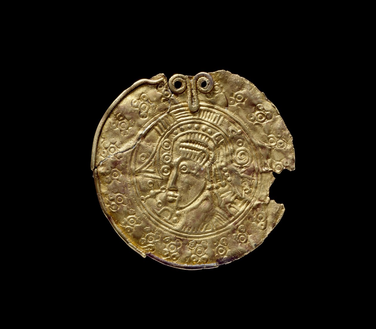 St Giles Bracteate (guld) av Anglo Saxon