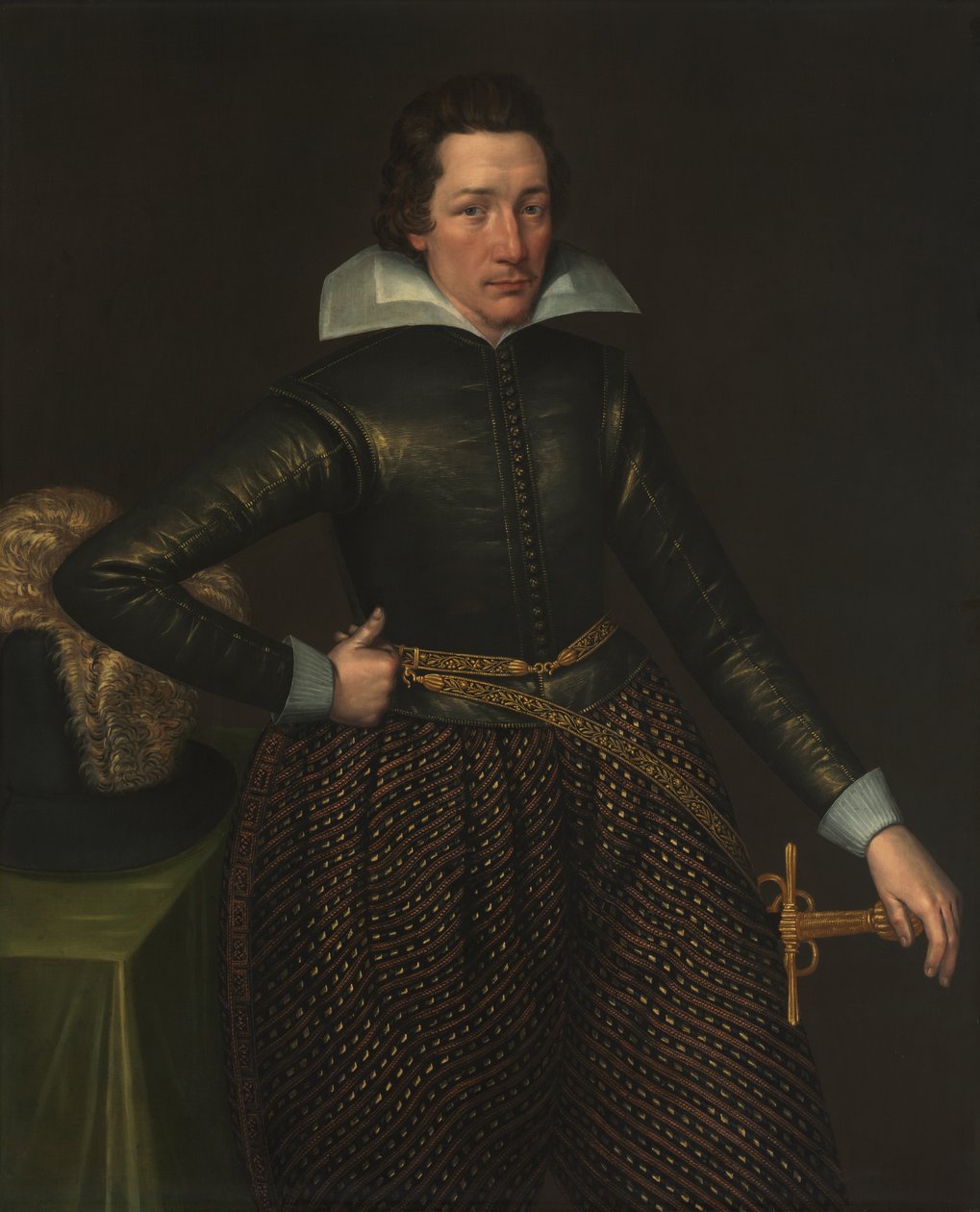 Porträtt av en man, ca 1610 (olja på duk) av Anglo Netherlands School