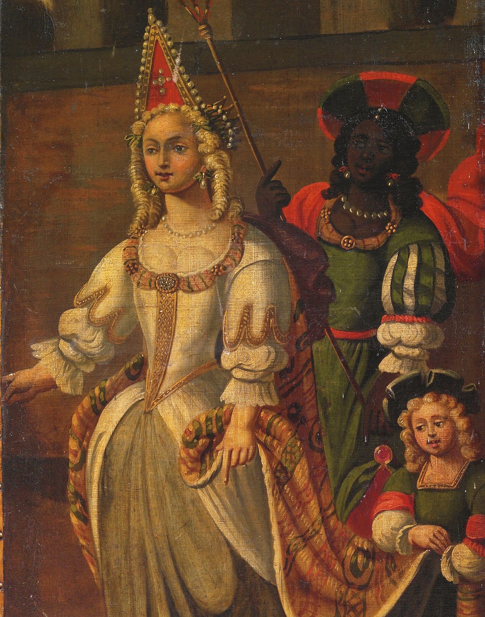 Fyrfaldig dubbelsidig skärm, c.1700 av Anglo Flemish School