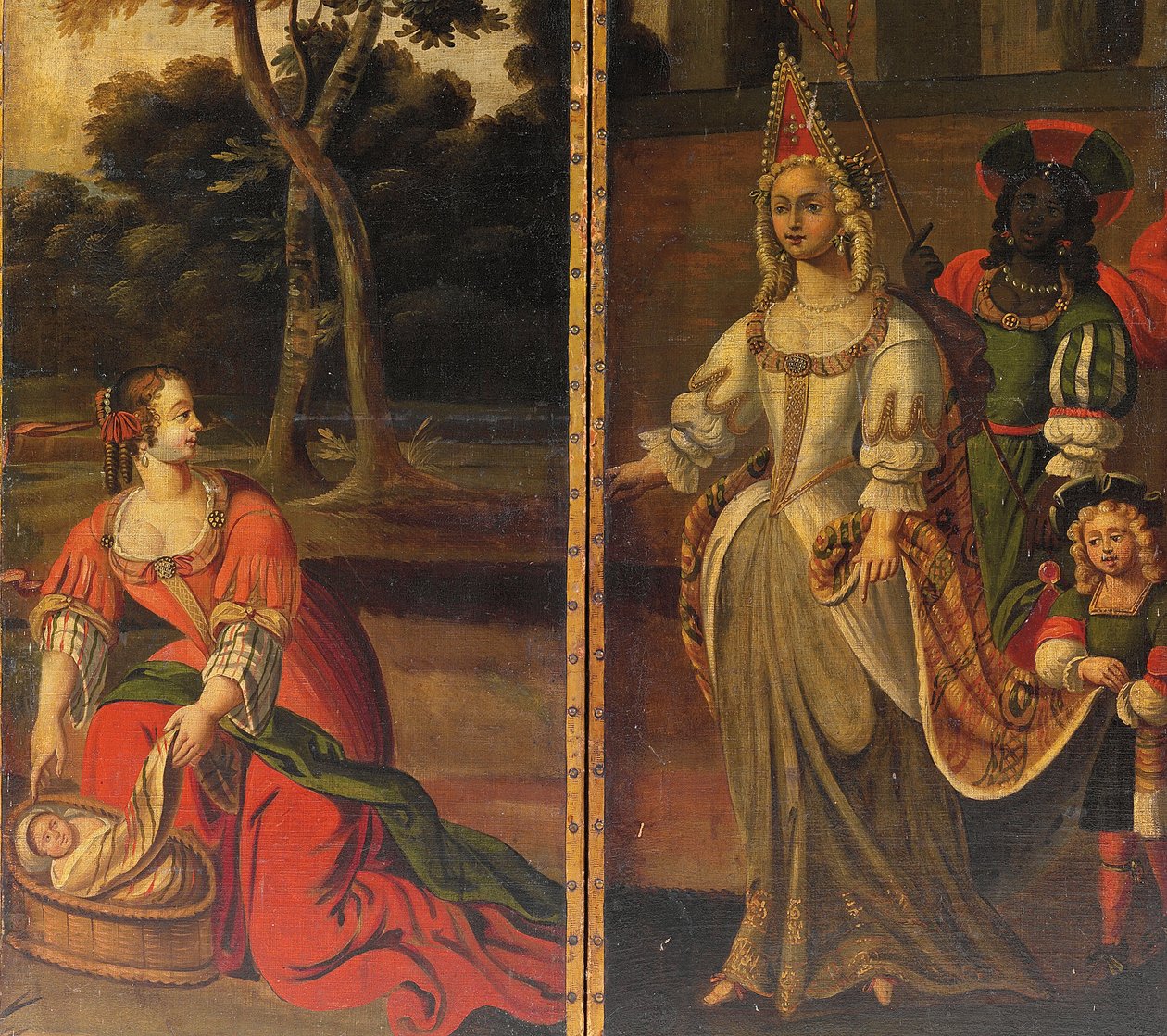 Fyrfaldig dubbelsidig skärm, c.1700 av Anglo Flemish School