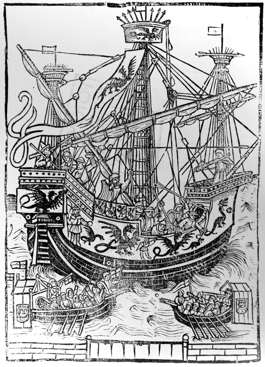 Den heliga romerske kejsaren Charles V:s triumferande ankomst till Brygge 1515 av Anglo French School