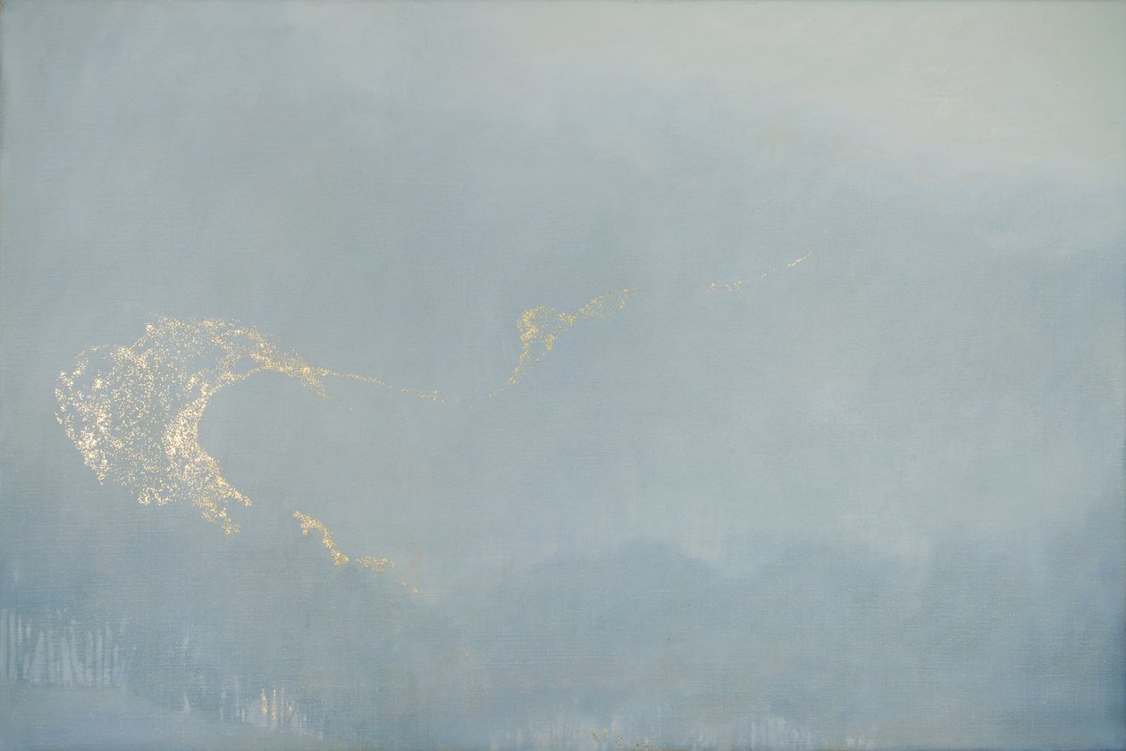 Light, 2022 (olja och bladguld på linne) av angus hampel