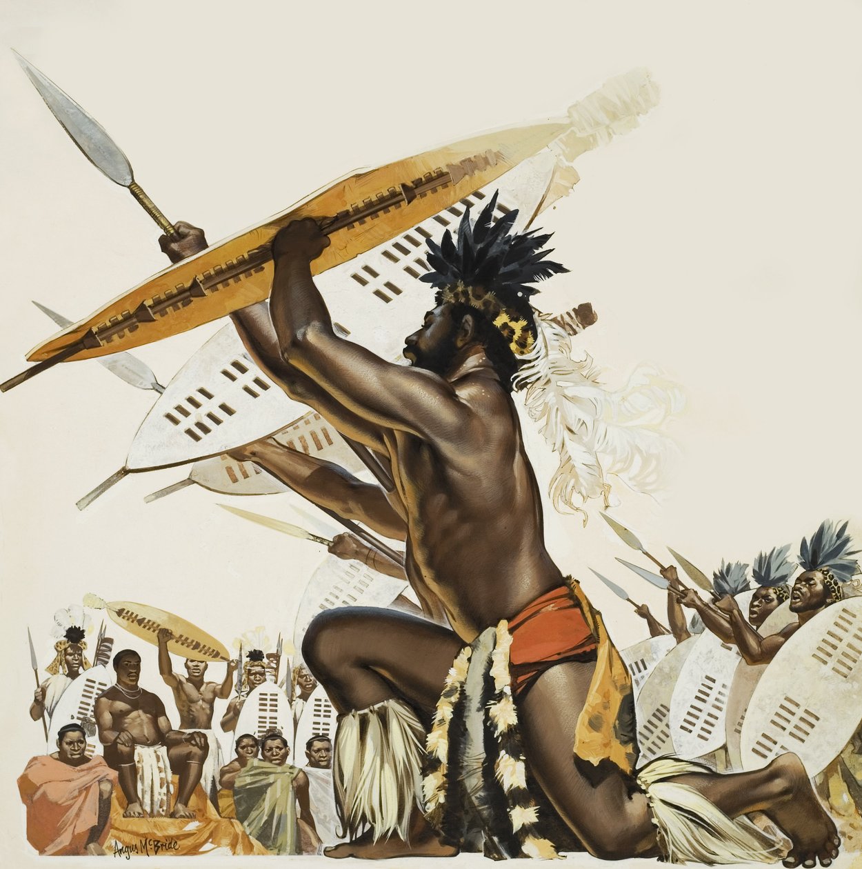 African Warriors (gouache på papper) av Angus McBride