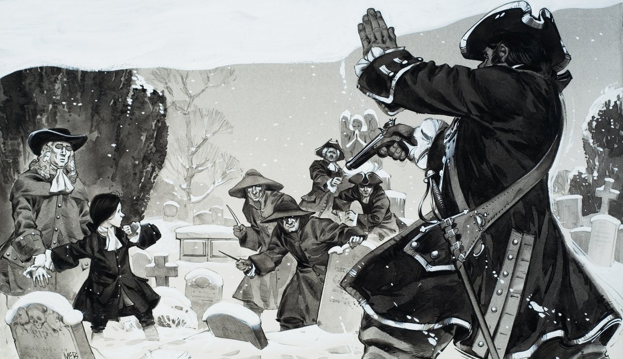 Churchyard Brawl (gouache på papper) av Angus McBride