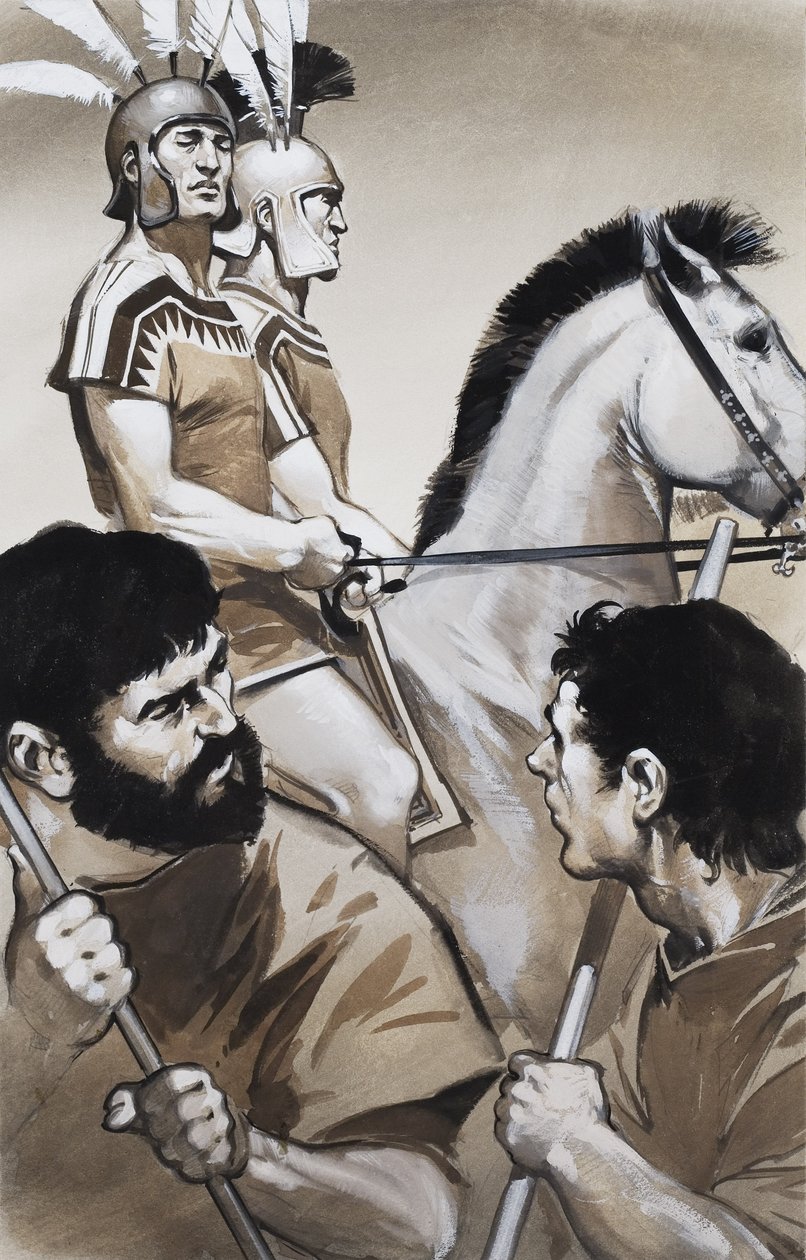 Etruskiska soldater (gouache på papper) av Angus McBride