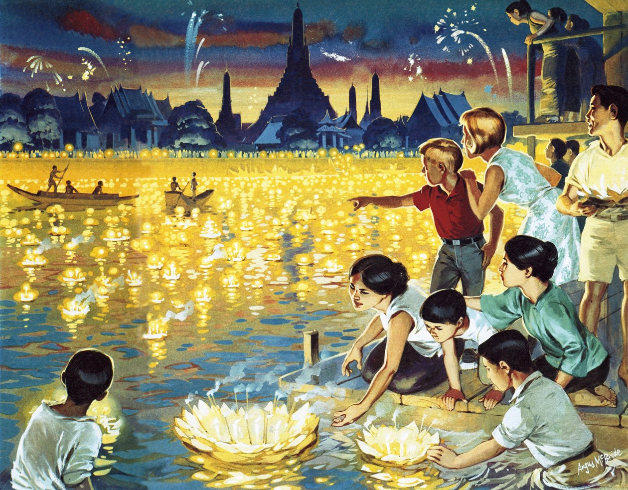 Loy Krathong-festivalen i Bangkok av Angus McBride