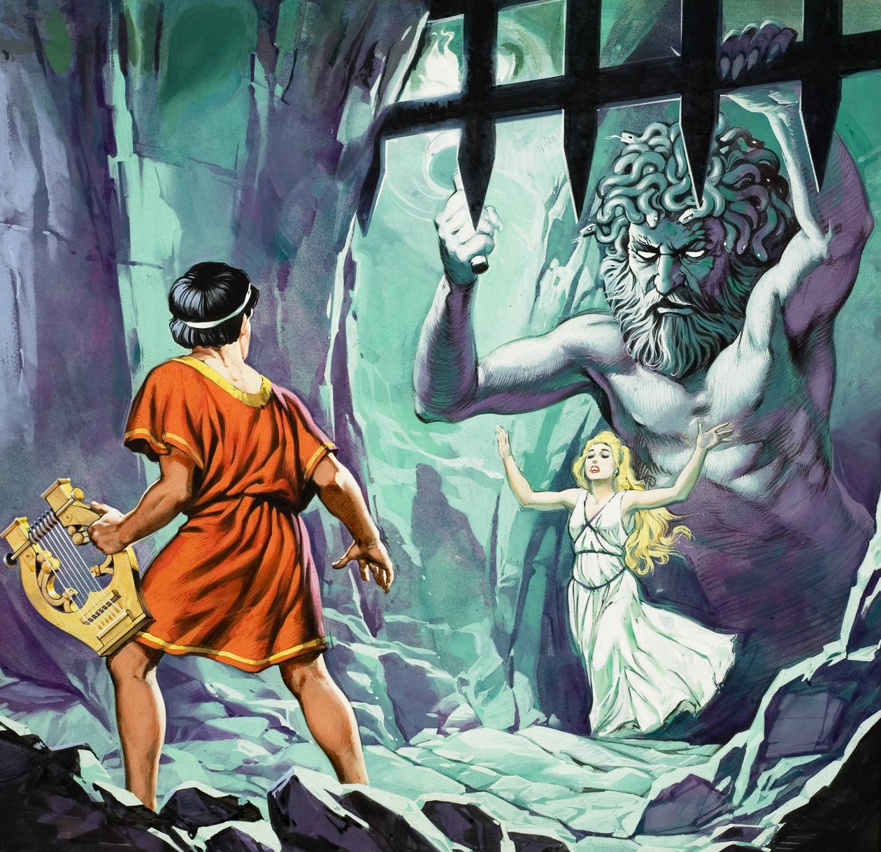 Orfeus och Eurydike (gouache på papper) av Angus McBride