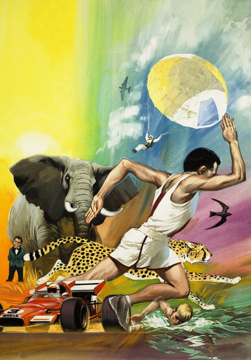 Record Breakers (gouache på papper) av Angus McBride
