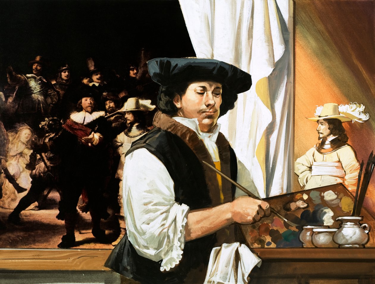 Rembrandt målar sitt berömda porträtt av medborgargardisterna av Angus McBride