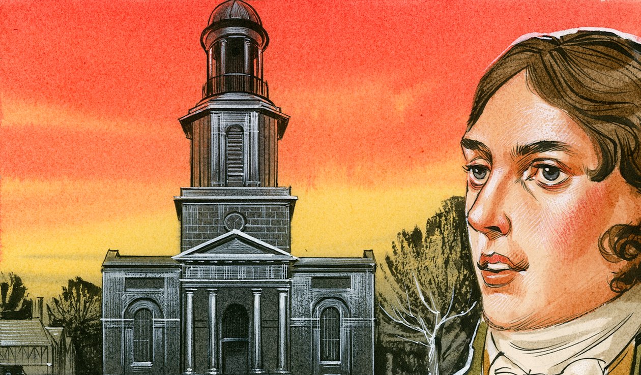 Samuel Taylor Coleridge framför St Chad