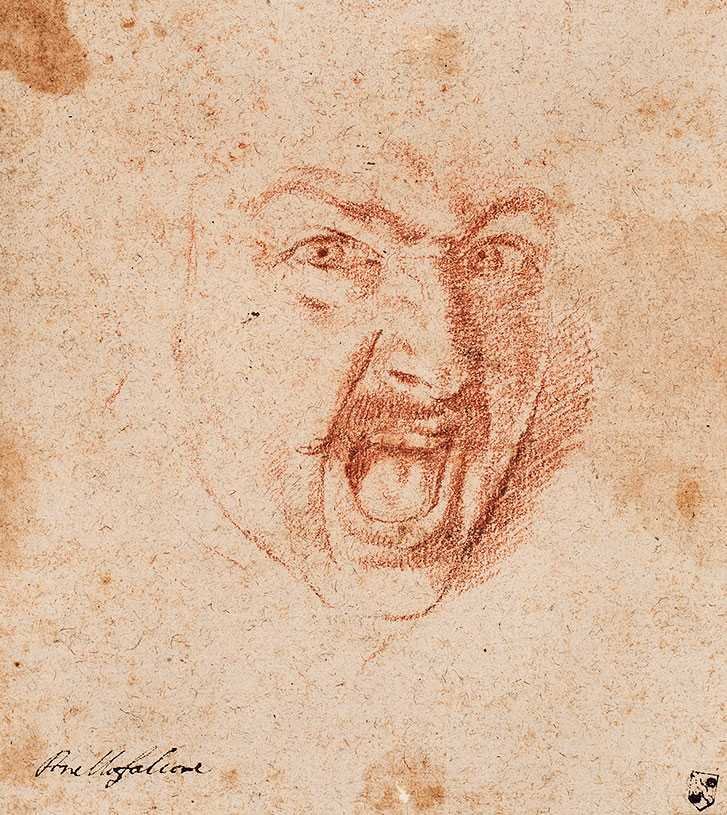  Head of a screaming warriorn av Aniello Falcone
