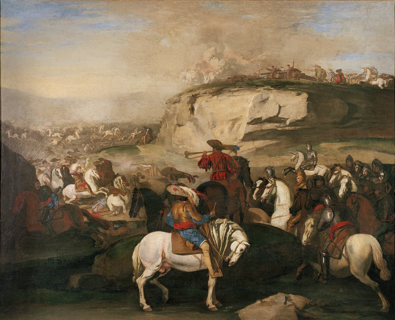 Stridsplats, ca 1630-39 av Aniello Falcone