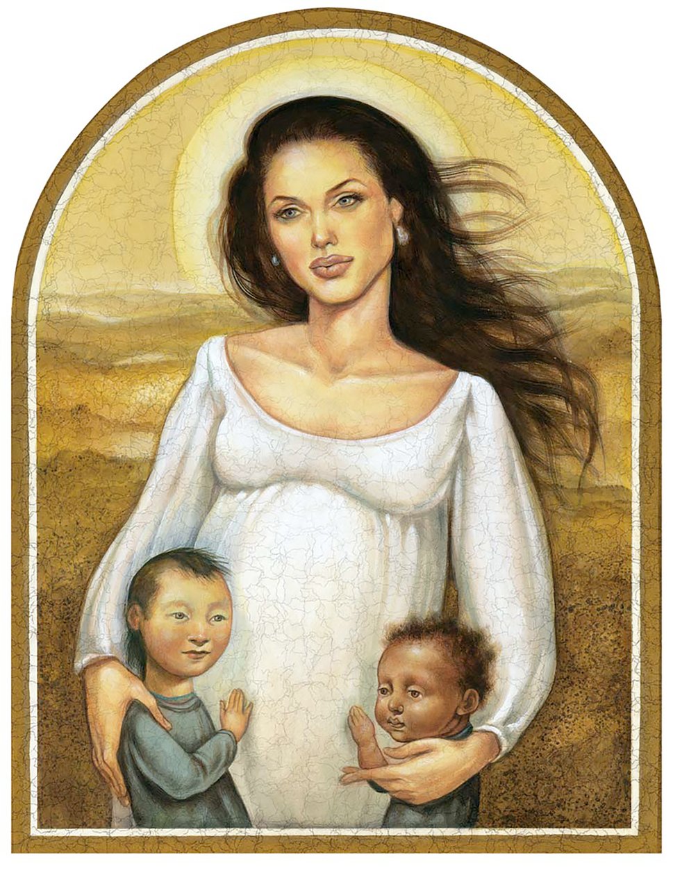 Angelina Jolie, 2004 (akryl på illustrationstavla) av Anita Kunz