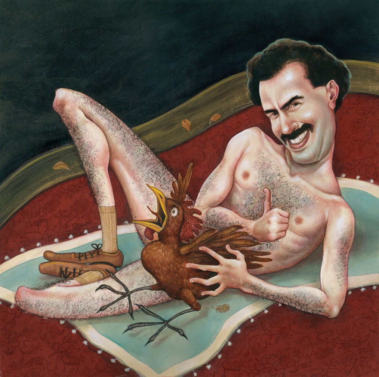 Borat, 2006 (akryl på illustrationstavla) av Anita Kunz