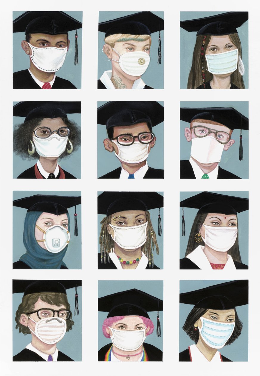 Class of 2020, 2020 (akryl på illustrationstavla) av Anita Kunz