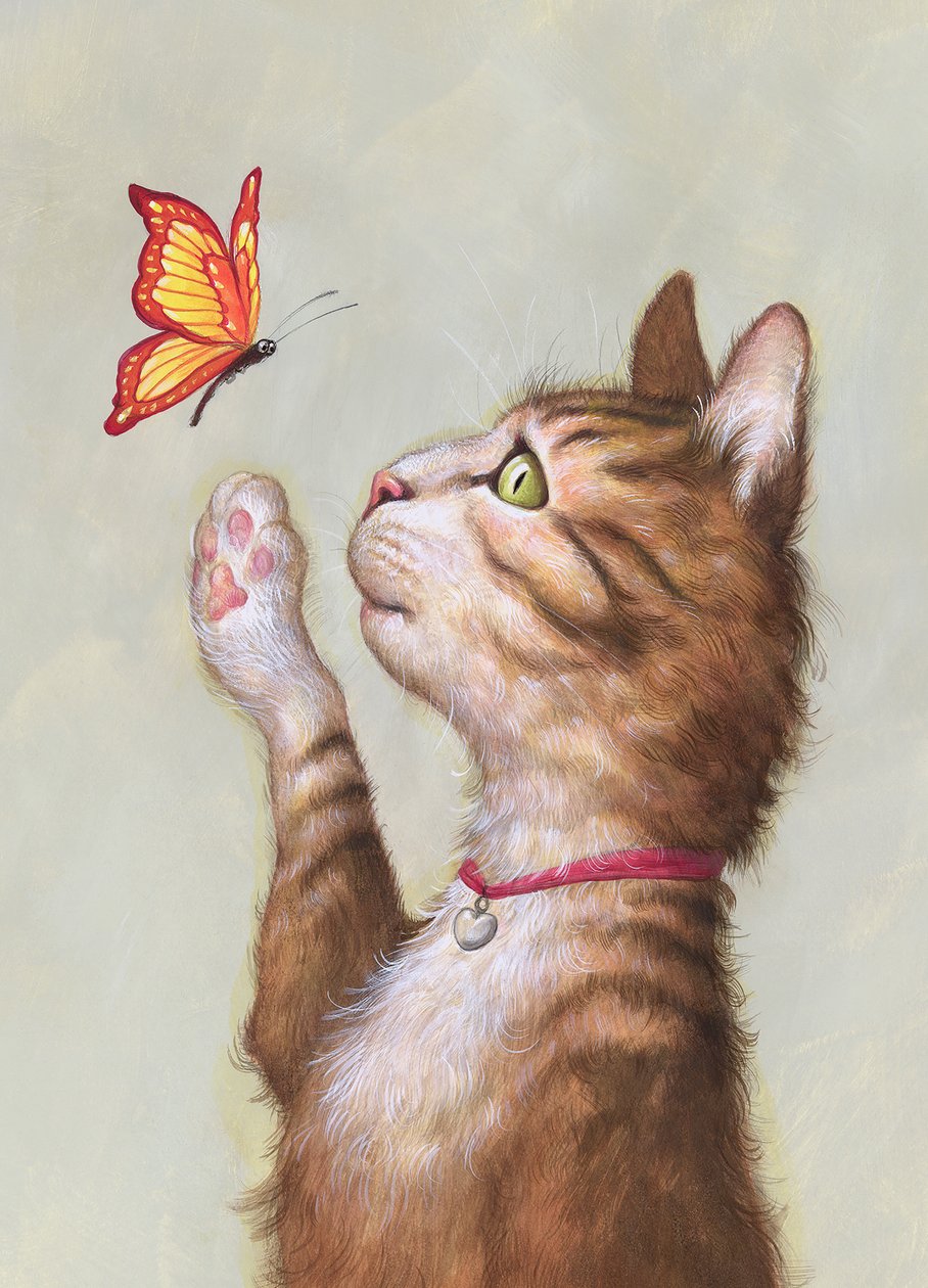 Eustace Tabby, 2019 (akryl på illustrationstavla, opublicerad) av Anita Kunz