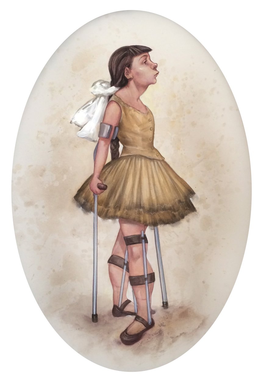 Little Dancer Of Fourteen Tears, 2019 (akrylfärg på illustrationstavla) av Anita Kunz