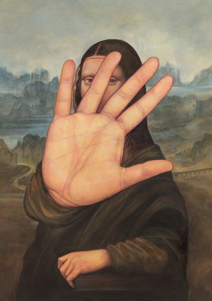 No Photos please!, 2022 (akryl på illustrationstavla) av Anita Kunz