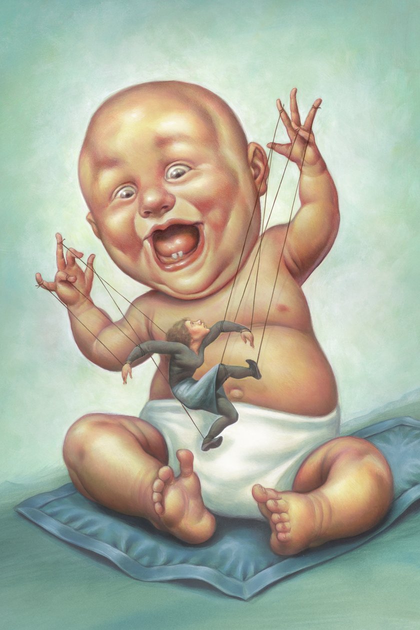 Puppetmaster, 2001 (akryl på illustrationstavla) av Anita Kunz