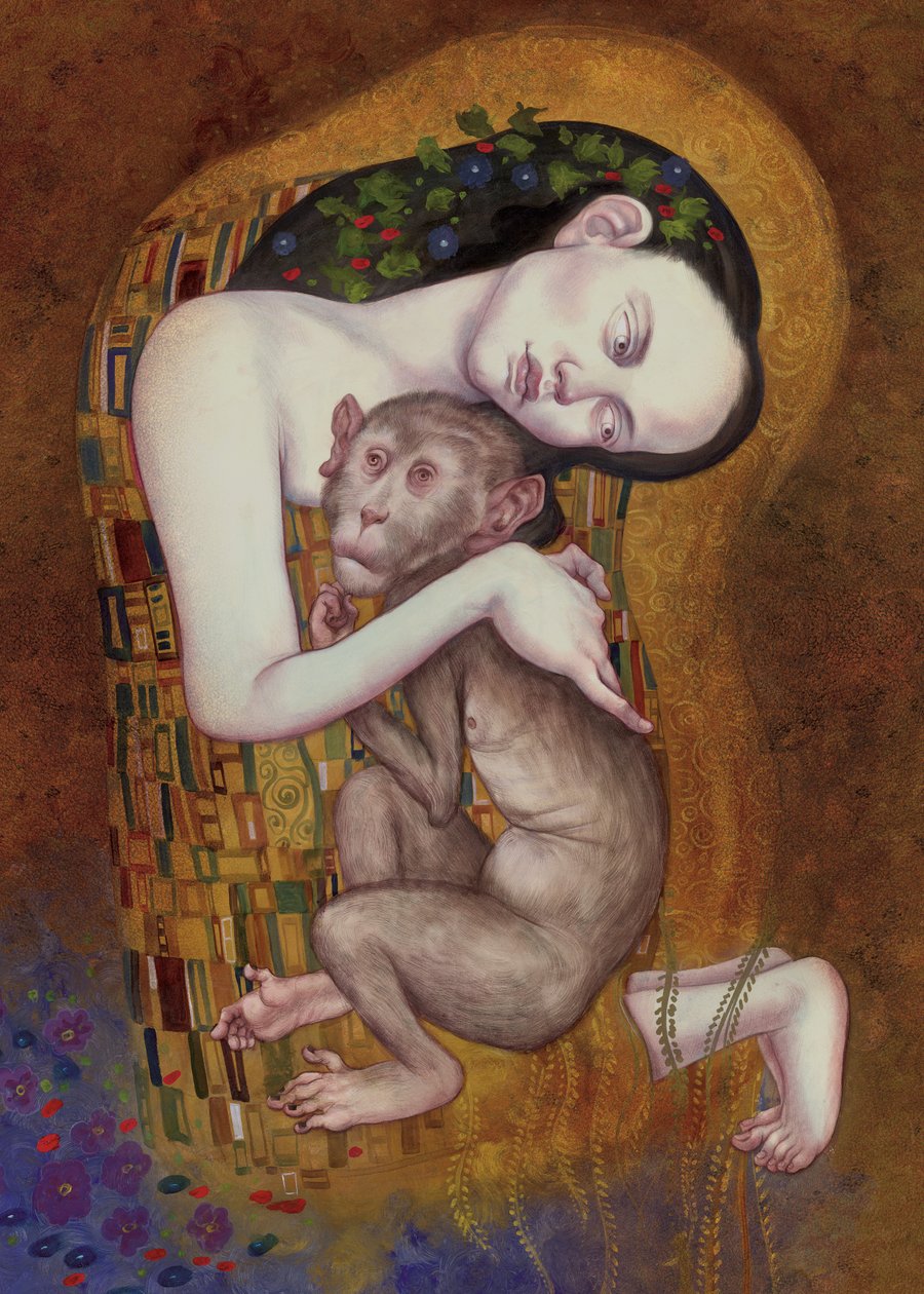 The Snog, 2016 (akrylfärg på illustrationskartong) av Anita Kunz