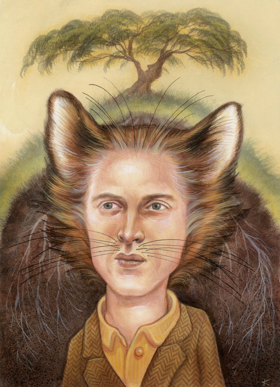 Wes Anderson, 2009 (akryl på illustrationstavla) av Anita Kunz