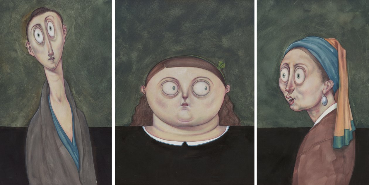 Women Chilling, 2017 (akrylfärg på illustrationstavla) av Anita Kunz