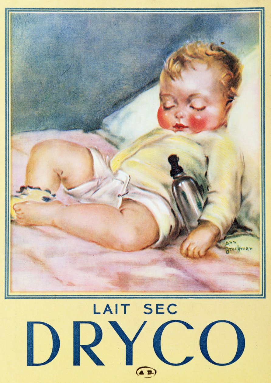 Annons för "Dryco" torkat mjölkpulver, ca 1935-40 av Ann Brockman