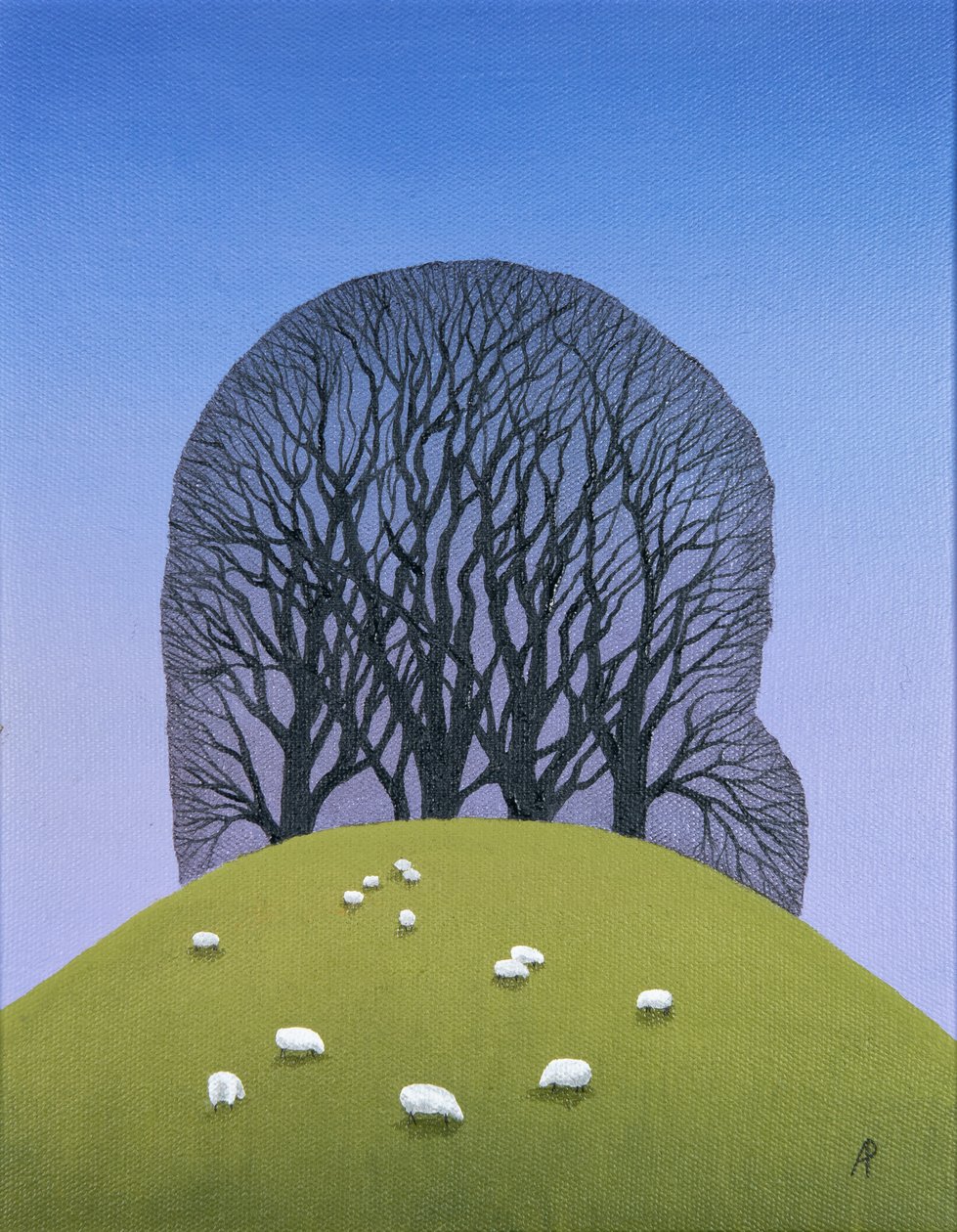 Hilltop with Sheep, 2017 av Anna Phillips