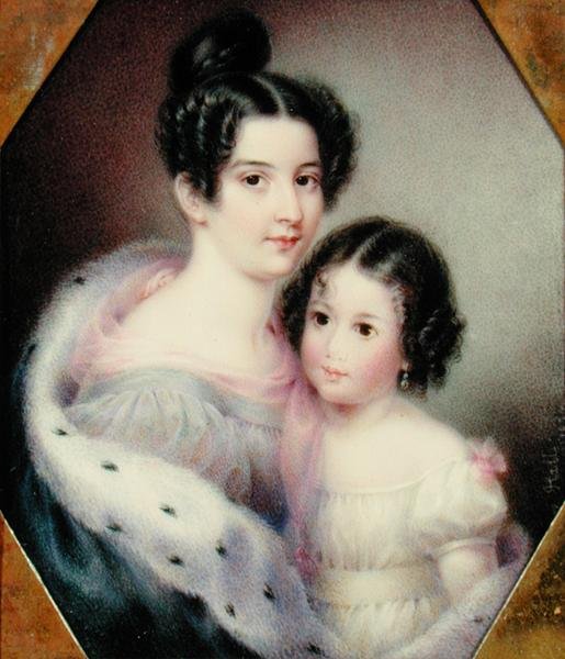 Mrs Charles Alexander Clinton (Ann Hone) och hennes dotter av Ann Hall