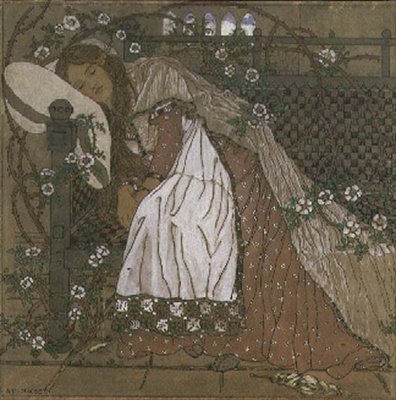 Illustration till Törnrosa av Charles Perrault (1628-1703) av Ann MacBeth